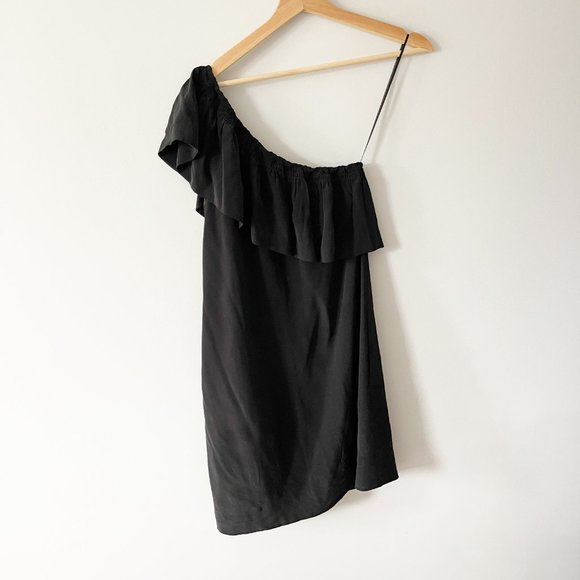 ✨ NWOT Silk One Shoulder Ruffle Dress | Madewell - Picture 6 of 6